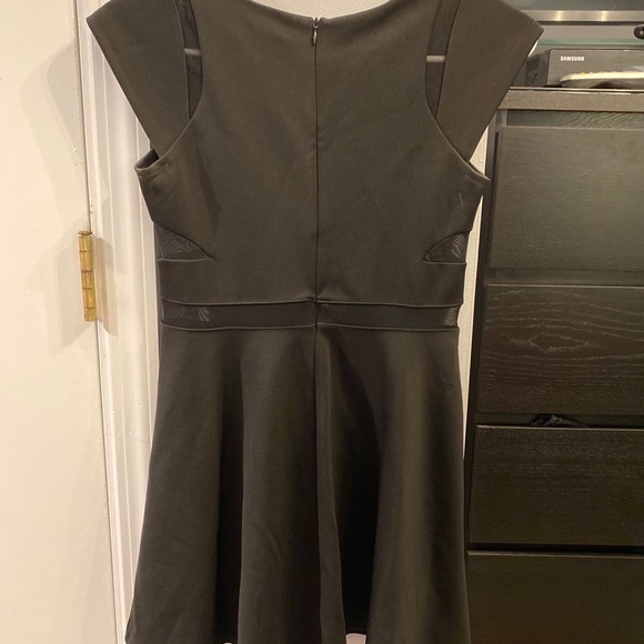 Elisa B size 12 black flowy formal dress with mesh cutouts - Picture 2 of 7